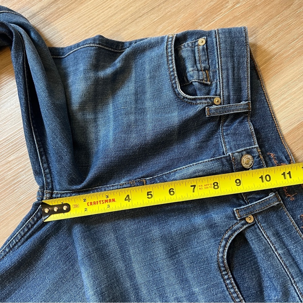 7 For All Mankind Cropped Ali Jeans Dark Wash Frayed Hem Size 26 seven - Picture 4 of 8